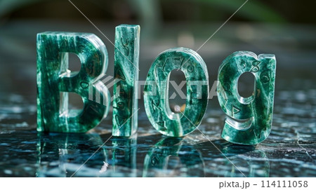 Green Marble Blog concept creative art poster. 114111058