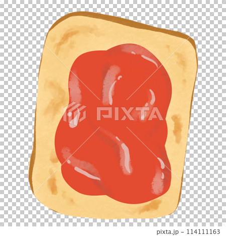 Toast with strawberry jam 114111163