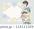 振袖を着た女性のイラスト 114111169
