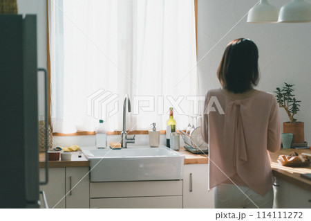 a forty-something woman a forty-something woman 114111272