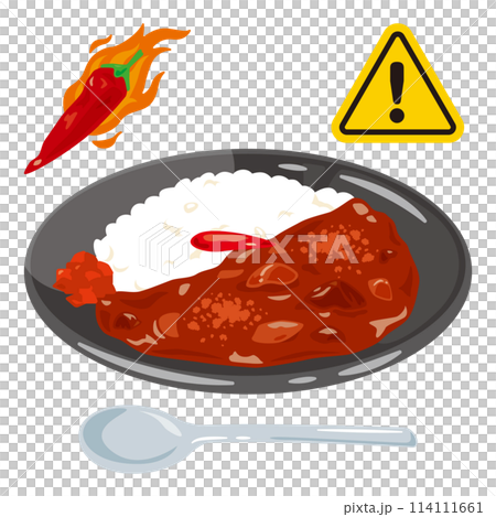 超辣的咖哩飯放在盤子裡 114111661