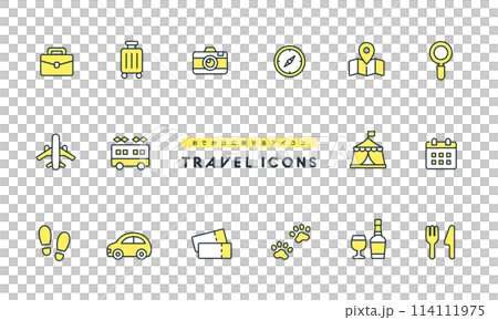 Illustrations related to going out. Simple and cute travel vector icon set. 114111975