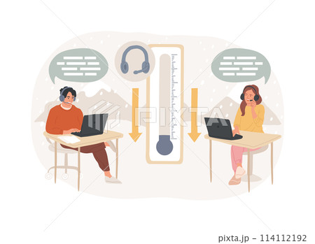 Cold calling isolated concept vector illustration. Cold calling isolated concept vector illustration. 114112192