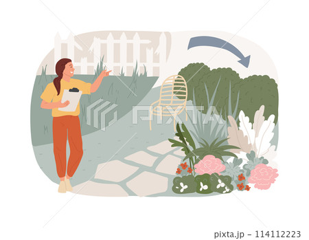 Garden renovation isolated concept vector illustration. 114112223