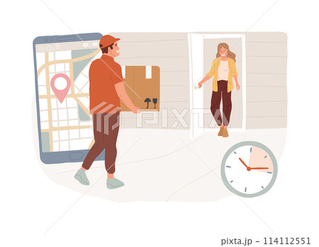 Delivery isolated concept vector illustration. 114112551