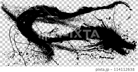 Dragon Tatsunen handwritten brush illustration Dragon Tatsunen handwritten brush illustration 114112638