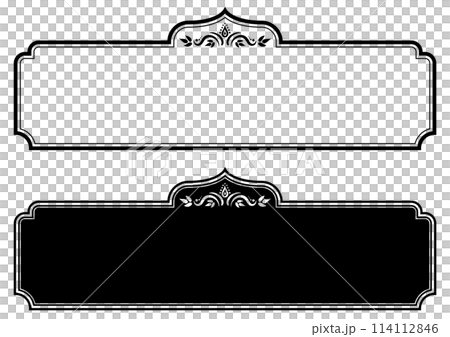アジア風のタイトルフレームセット。ベクターデータ。 114112846
