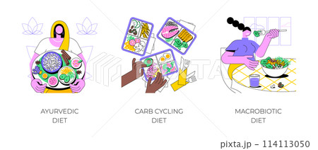 Healthy nutrition plan isolated cartoon vector illustrations. Healthy nutrition plan isolated cartoon vector illustrations. 114113050