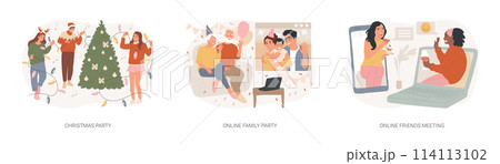 Celebration event isolated concept vector illustration set. Celebration event isolated concept vector illustration set. 114113102