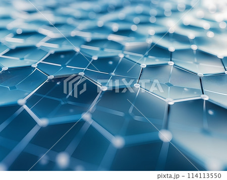 Close-up view of an intricate blue network structure symbolizing connectivity and technology. Close-up view of an intricate blue network structure symbolizing connectivity and technology. 114113550