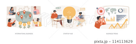 Business idea isolated concept vector illustration set. 114113629