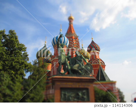 ロシア　モスクワ　ワシリー寺院　ジオラマ風 114114306