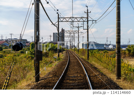 踏切から見た線路 114114660