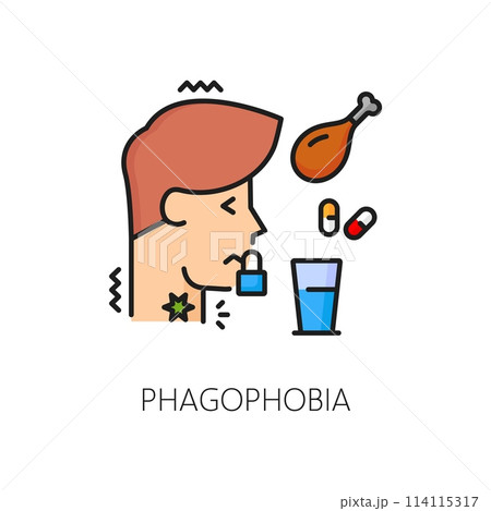 Phagophobia psychology anxiety or phobia,...のイラスト素材 [114115317] - PIXTA