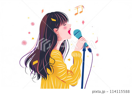 歌を歌う女性 114115588