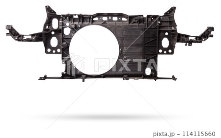 Plastic stiffener reinforcement for the front panel of the car black body spare part of the strengthener of bumper. Equipment for sale or installation in auto service or garage. Car parts catalog. Plastic stiffener reinforcement for the front panel of the car black body spare part of the strengthener of bumper. Equipment for sale or installation in auto service or garage. Car parts catalog. 114115660