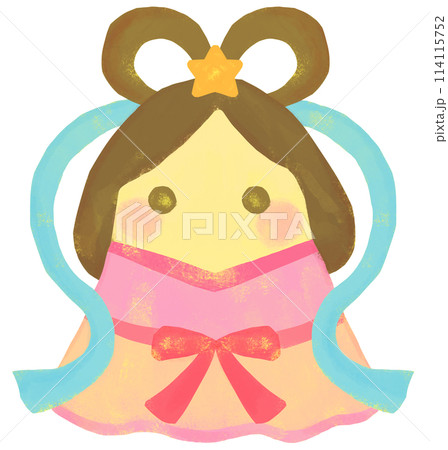 かわいい織姫のイラスト 七夕素材 114115752