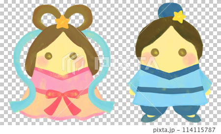 Cute Orihime and Hikoboshi illustration set 114115787