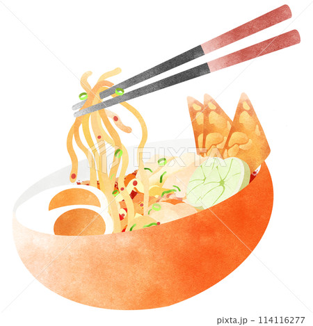 Tom Yum Noodles, watercolor painting Tom Yum Noodles, watercolor painting 114116277
