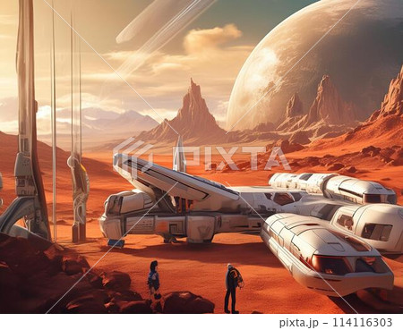 人類が火星に移住する将来の姿 114116303