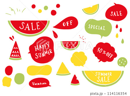 スイカの背景素材セット 114116354