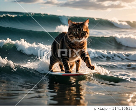 海!波乗りネコサーファー 海!波乗りネコサーファー 114116613