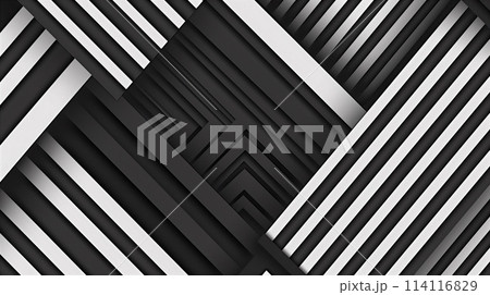 白黒のミニマルな幾何学模様 114116829