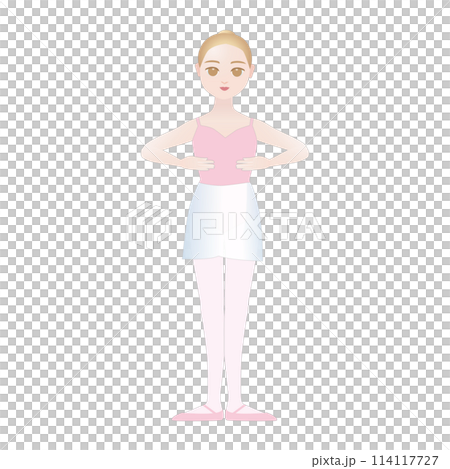 Illustration of a little ballerina_1st position_Anna Bang 114117727
