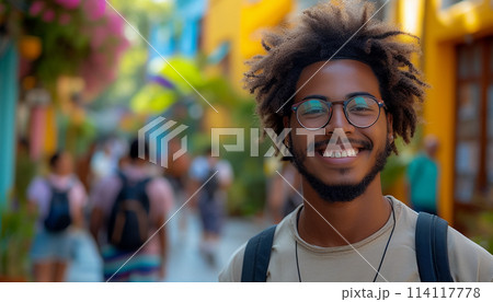 Portrait of a young African American guy. 114117778