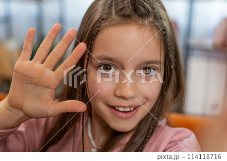 POV of girl blogger taking selfie on smartphone video call online recording vlog stories at home POV of girl blogger taking selfie on smartphone video call online recording vlog stories at home 114118716