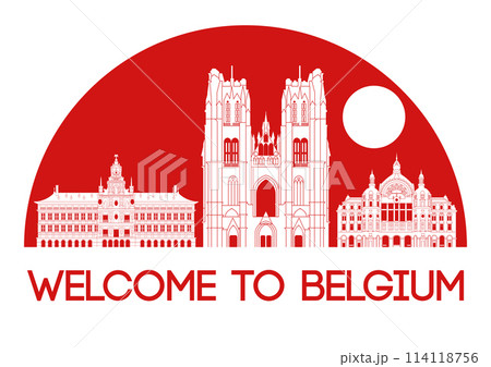 Belgium famous landmark silhouette style,vector illustration Belgium famous landmark silhouette style,vector illustration 114118756