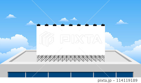 blank white billboard on building in the city blank white billboard on building in the city 114119189