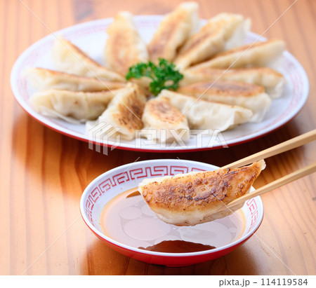 餃子をタレにつける 114119584