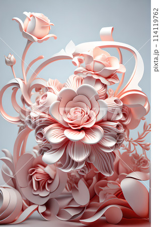 3d abstract flower arrangement roses Background portrait wallpaper 114119762
