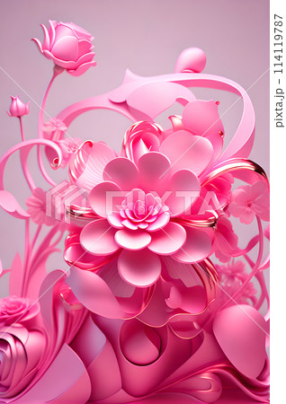 3d abstract flower arrangement roses Background portrait wallpaper 114119787