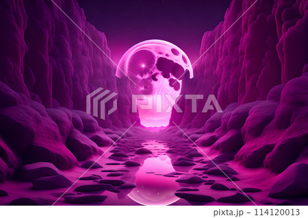 abstract landscape view of moon background wallpaper 114120013