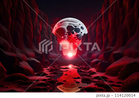 abstract landscape view of moon background wallpaper 114120014