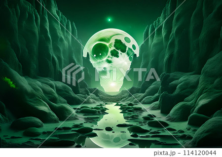 abstract landscape view of moon background wallpaper 114120044