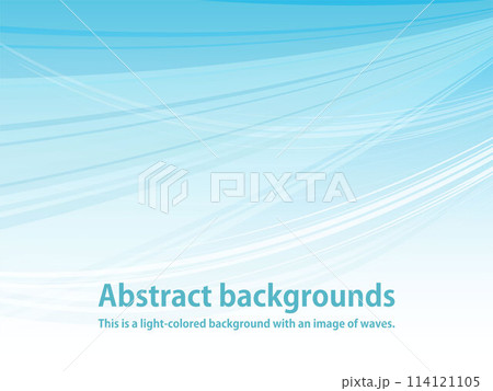 爽やかな風が吹くイメージの波形抽象背景素材_ライトブルー 114121105