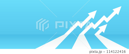 Business arrow target direction. High inflation up arrow. Finance growth, rise profit and increase investment. Business inflation chart. Financial stock growth graph. Vector Business arrow target direction. High inflation up arrow. Finance growth, rise profit and increase investment. Business inflation chart. Financial stock growth graph. Vector 114122416
