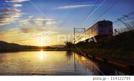 水鏡列車　近江鉄道2024年-32 114122795