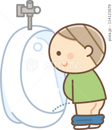 小便器で用を足す男の子 114123079