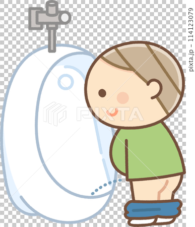 小便器で用を足す男の子 114123079