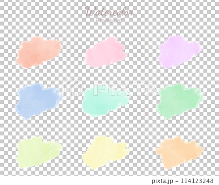 Watercolor texture icon set Watercolor texture icon set 114123248
