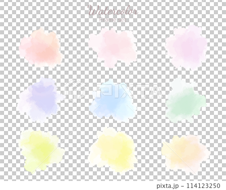 水彩テクスチャのアイコンセット 114123250