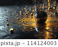 AI Generated Abstract Spherical Nodes in Liquid Ambiance for Wallpaper 114124003