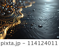 AI Generated Fluid Artwork in Black, Gold, and White for Luxury Decor 114124011