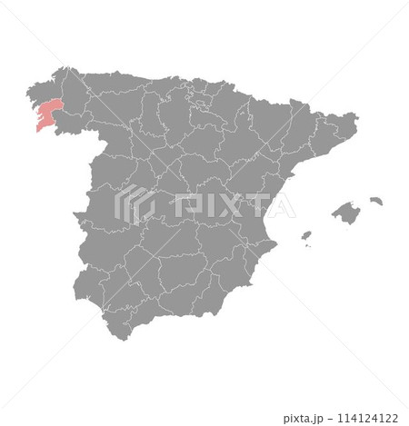 Map of the Province of Pontevedra, administrative division of Spain. Vector illustration. Map of the Province of Pontevedra, administrative division of Spain. Vector illustration. 114124122