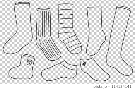 寬鬆簡約襪子套線描 114124141