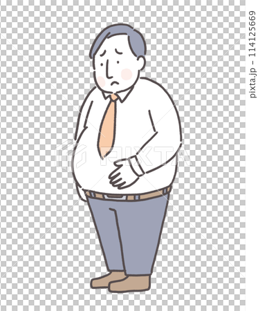 Illustration of a man suffering from metabolic syndrome 114125669